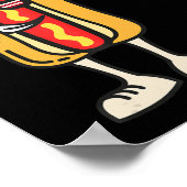 Hot Dog American Flag 4. Juli Patriotische GRILLEN Poster (Ecke)