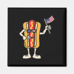 Hot Dog Amerikanische Flagge 4. Juli Patriotischer Magnet