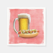 Hot Dog and Beer On Gingham Serviette (Vorderseite)