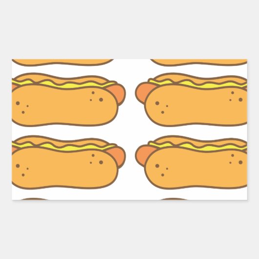 Hot Dog auf einem Bug Rechteckiger Aufkleber (Vorderseite)