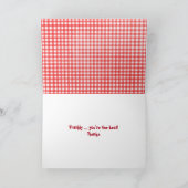 Hot Dog auf Gingham Danke (Innenseite)