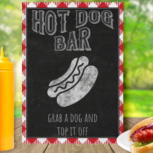 Hot Dog Bar I Do GRILLEN Party Signierung Poster