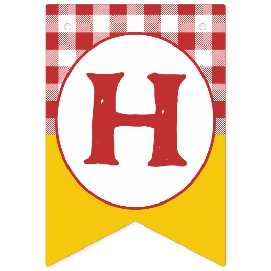 Hot Dog Birthday Party Bunting Flags - Kids Cookou Wimpelkette (Zweite Fahne)