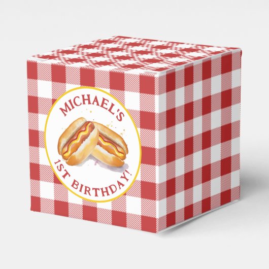 Hot Dog Birthday Party Fevor Box - Kinder GRILLEN Geschenkschachtel (Vorderseite)