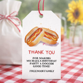 Hot Dog Birthday Party Fvor Tag - GRILLEN Cookout  Geschenkanhänger