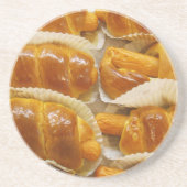 Hot Dog Cake ... Asiatische Nachspeise Sandstein Untersetzer (Vorne)