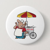 Hot Dog Cart Vendor Street Food Seller Button (Vorderseite)