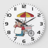 Hot Dog Cart Vendor Street Food Seller Große Wanduhr (Vorderseite)