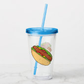 Hot Dog Cartoon Acryltrinkbecher (Rückseite)