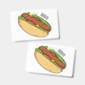 Hot Dog Cartoon Ausweis (Vorder- & Rückseite)
