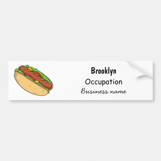 Hot Dog Cartoon Autoaufkleber (Vorne)