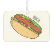 Hot Dog Cartoon Autolufterfrischer (Rückseite)