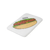 Hot Dog Cartoon Badematte (Schrägansicht)