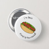 Hot Dog Cartoon Button (Vorne & Hinten)