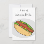 Hot Dog Cartoon Einladung (Rückseite)