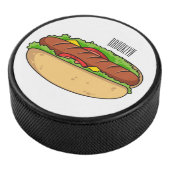 Hot Dog Cartoon Eishockey Puck (3/4)