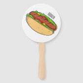 Hot Dog Cartoon Fächer (Rückseite)