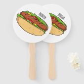 Hot Dog Cartoon Fächer (Vorne und Hinten)