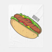 Hot Dog Cartoon Fleecedecke (Vorderseite)