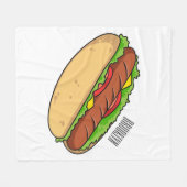 Hot Dog Cartoon Fleecedecke (Vorderseite (Horizontal))