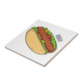 Hot Dog Cartoon Fliese (Seite)
