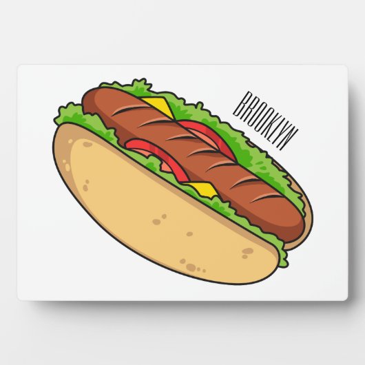 Hot Dog Cartoon Fotoplatte (Vorderseite)