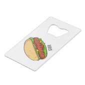Hot Dog Cartoon Geldbeutel Flaschenöffner (Vorderseite Schrägansicht)