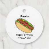 Hot Dog Cartoon Geschenkanhänger (Rückseite)