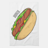 Hot Dog Cartoon Geschirrtuch (Vertikal)