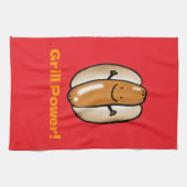 Hot Dog-Cartoon Geschirrtuch (Horizontal)