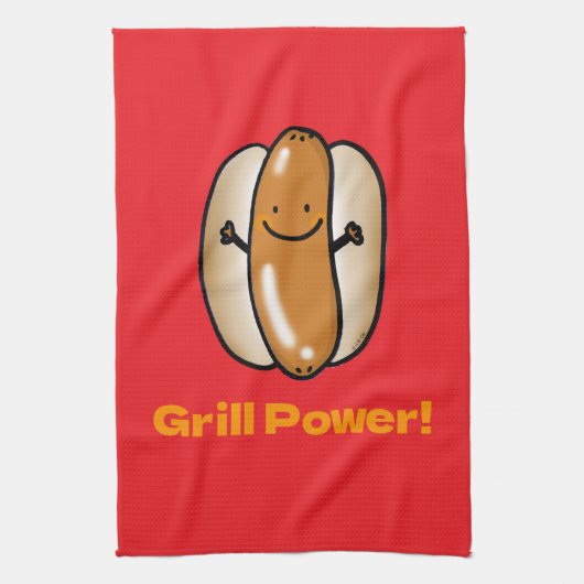 Hot Dog-Cartoon Geschirrtuch (Vertikal)