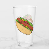 Hot Dog Cartoon Glas (Rückseite)