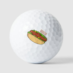 Hot Dog Cartoon Golfball