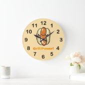 Hot Dog-Cartoon Große Wanduhr (Zuhause)