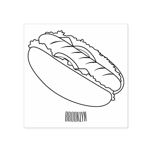 Hot Dog Cartoon Gummistempel (Prägung)