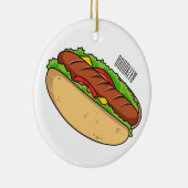 Hot Dog Cartoon Keramik Ornament (Rechts)