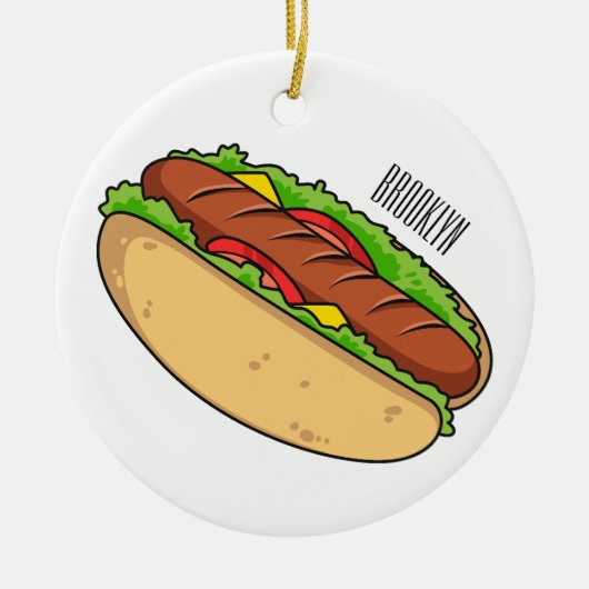 Hot Dog Cartoon Keramik Ornament (Vorne)