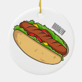 Hot Dog Cartoon Keramik Ornament (Hinten)