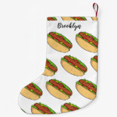 Hot Dog Cartoon Kleiner Weihnachtsstrumpf (Rückseite)