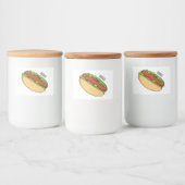 Hot Dog Cartoon Lebensmitteletikett (Flaschen)
