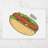 Hot Dog Cartoon Lebensmitteletikett (Einzelnes Label)