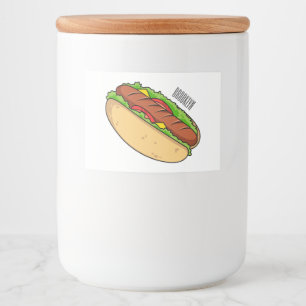 Hot Dog Cartoon Lebensmitteletikett