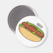 Hot Dog Cartoon Magnet (Vorderseite/Rückseite)