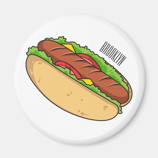 Hot Dog Cartoon Magnet (Vorne)