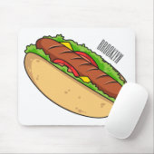Hot Dog Cartoon Mousepad (Mit Mouse)