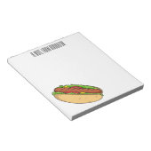 Hot Dog Cartoon Notizblock (angewinkelt)