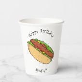 Hot Dog Cartoon Pappbecher (Rückseite)