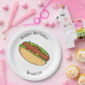 Hot Dog Cartoon Pappteller (Party)