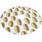 Hot Dog Cartoon Polyester Weihnachtsbaumdecke (Schrägansicht)