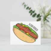 Hot Dog Cartoon Postkarte (Stehend Vorderseite)